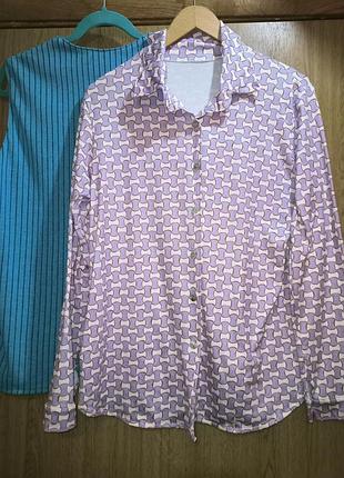 Мягкая трикотажная рубашка, блузка,46-50разм, италия.