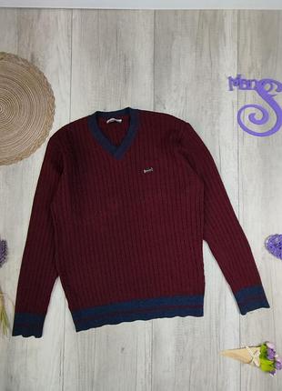Чоловічий в'язаний пуловер sv moda бордовий розмір xl (50)