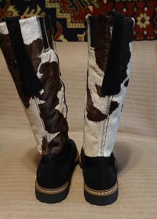 Эффектные высокие утепленные комбинированные кожаные сапоги ammann швейцария 42 р.( 27 см.)9 фото