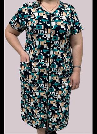 Халат жіночий літній з короткими рукавами.виробник туреччина.розмірний ряд хл-5хл.