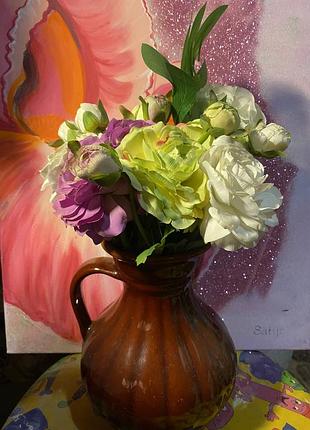 Штучні квіти реалістичні. букет рунункулюсів. висота стебла близько 30 см