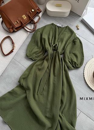 Сукня довга літня з мусліну7 фото
