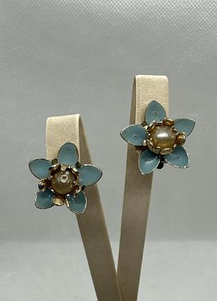 Серьги клипсы винтаж бижутерия