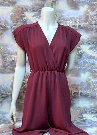 Комбинезон брючный женский 42 размер new look летний бордовый