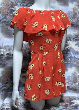 Комбинезон с шортами женский 40 размер new look летний оранжевый