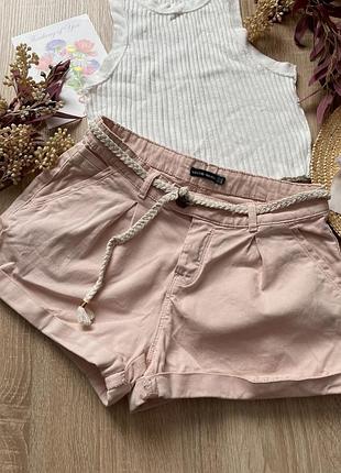 Шорти натуральні котонові з поясом косичкою
