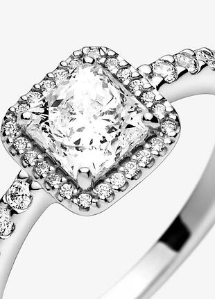 Каблучка pandora сяючий квадрат, оригінал, серебряное кольцо pandora, оригинал3 фото