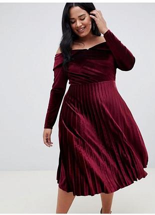 Новое бархатное миди платье 54 размер asos curve design