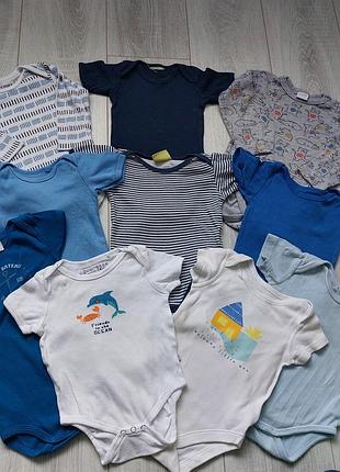 Набор бодиков для мальчика 74, 6-9 мес