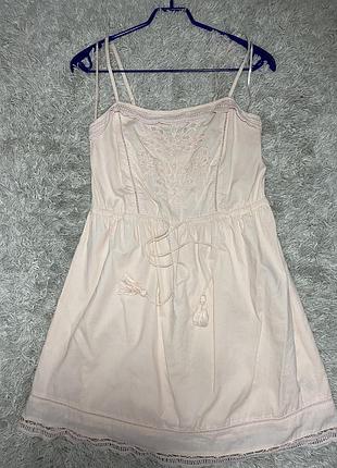 Сарафанчик пудра хлопок на подкладке