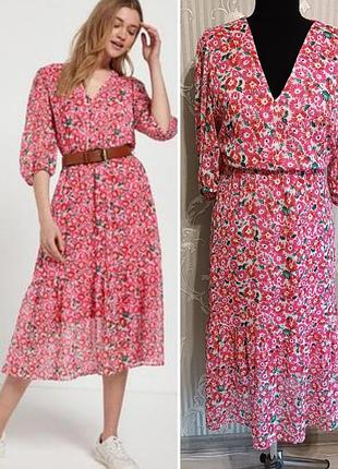 Стильное легкое платье, платье в цветочный принт бренда next