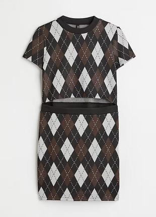 Короткое платье h&amp;m из мягкого трикотажа с круглым вырезом, короткими рукавами xxl