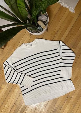 Стильний жіночий светр у полоску оверсайз xside