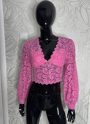 Гіпюрова блуза блузка з обʼємними рукавами lovery, m-l