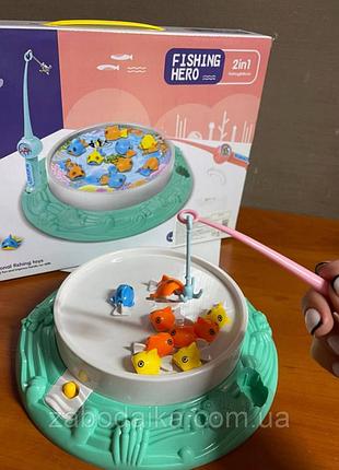 Гра риболовля з вудочками "ocean fishing toy" дитяча на батарейках, що розвивають ігри магнітна 850