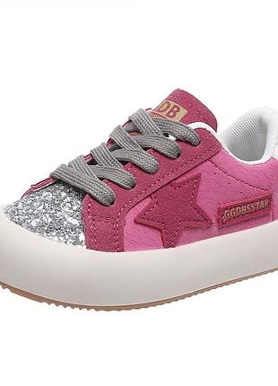 Кеди з зірочкою кросівки golden goose  гусі рожеві нарядні для дівчинки 27 розмір
