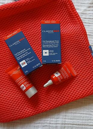 Набір мініатюр для чоловіків clarins men крем під очі і гель для обличчя
