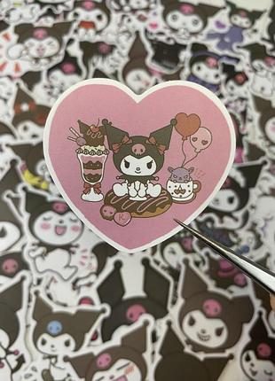 Наклейки hello kitty. стікери kuromi. набір мікс наклейок