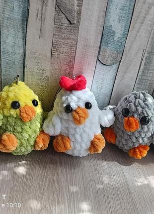 Птички брелоки мягкие игрушки 9-10 см