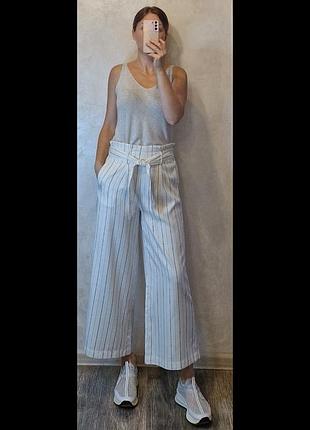 Белые кюлоты в полоску палаццо s