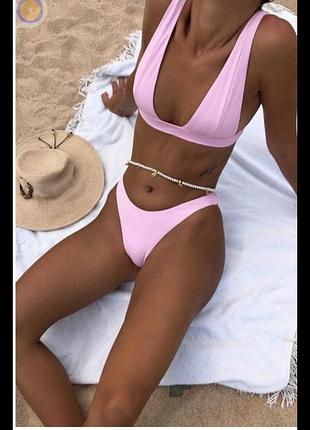 Купальник бикини топ тренд высокая талия