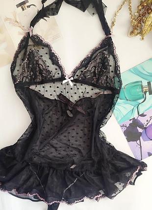 Пенюар с трусиками ночная рубашка ажурная victoria's secret s m 36 38 оригинал