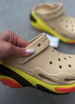 Женские кроксы сабо crocs crocs crocs bubble crush clog sesame новинка w5 35р
