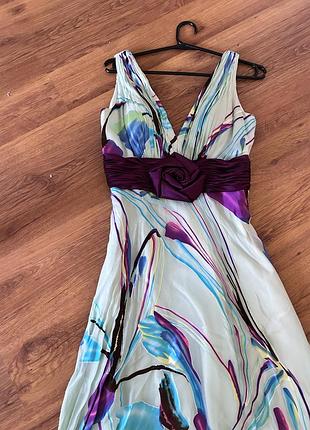 Изумрудное платье натуральный шелк