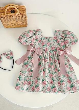 Сукня на дівчинку з обручем 1-2 роки (80-92) 4-5 (104-110) святкова нарядна