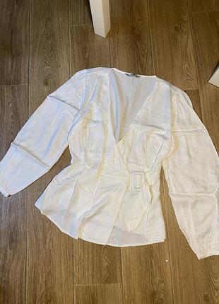 Женская блуза белая на запах м