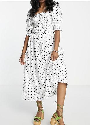 Платье миди в горох