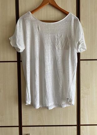 Футболка блуза льняная белая
