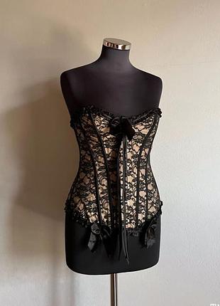 Винтажный утягивающий корсет кружевной корсаж со шнуровкой винтаж ретро y2k dollskill утяжка