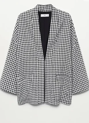 Жакет кімоно в мілку клітинку mango xs-s
