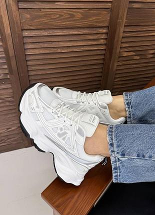 Кроссовки женские, искусственная экокожа, белые