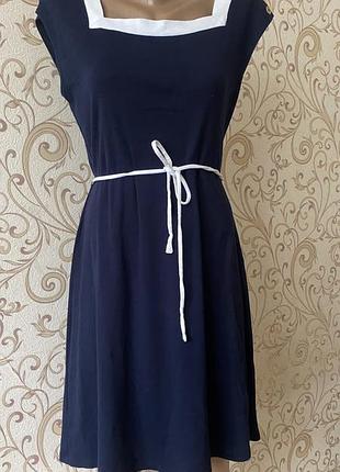 Плаття міді трикотажне синє сукня трикотаж lauren ralph lauren  оригінал