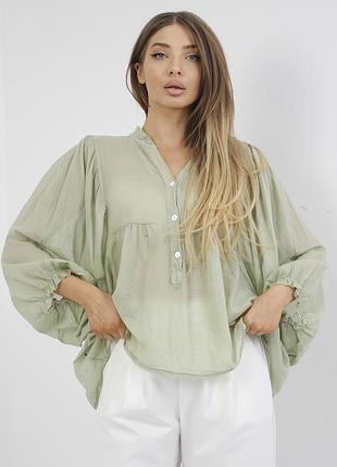 Блузы летние, лёгкий 100% батист, свободный крой. италия, s-xl