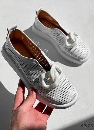 Туфли натуральная кожа сквозная перфорация