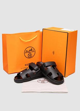 Жіночі шкіряні чорні шльопанці h… chypre sandals black calfskin