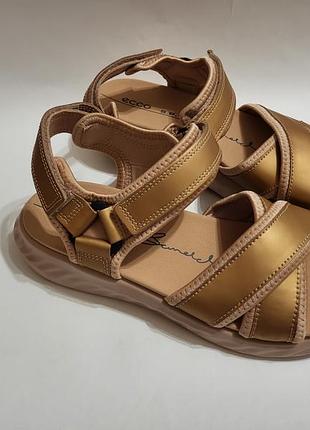 Кожаные босоножки ecco st.1 lite brown
