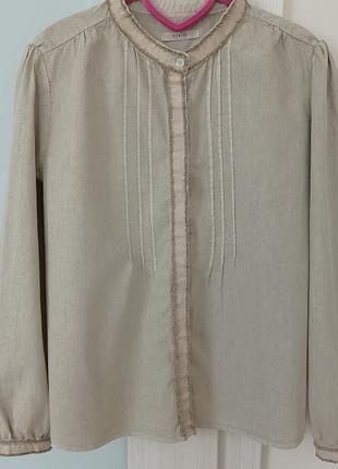 Льняная рубашка, блуза свободного кроя бренда powder