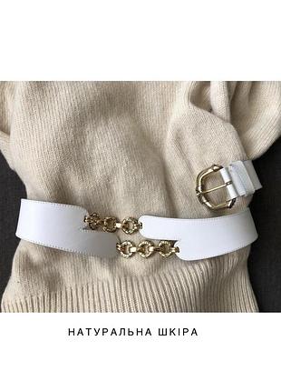 Шкіряний пояс із золотими елементами. вінтаж.