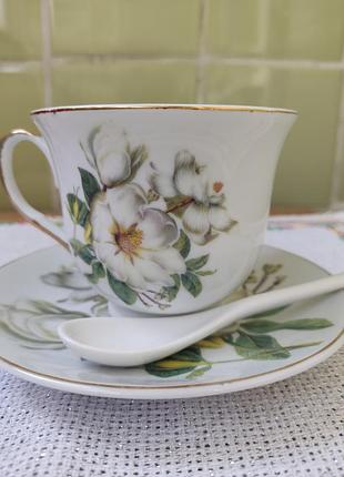 Комплект праздничный чашка с блюдцем и ложкой тм di bona creative ceramics