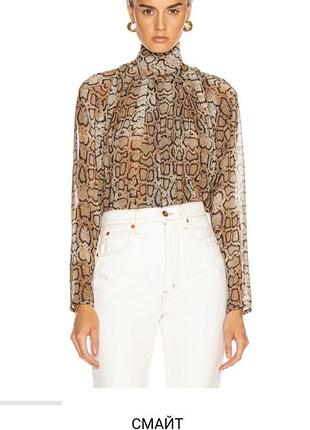 Блузка с воротником-стойкой smythe drape blouse с длинным рукавом.