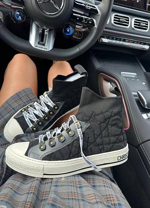Жіночі кеди в стилі dior sneakers high black premium