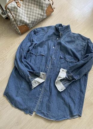 Джинсова блакитна сорочка рубашечка куртка