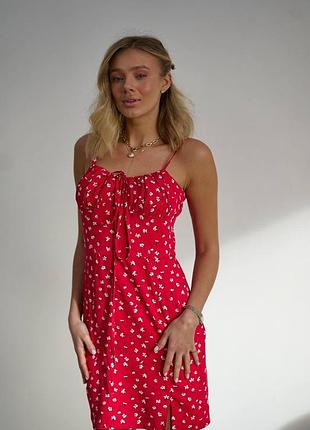 Сарафан на бретелях в принт штапель