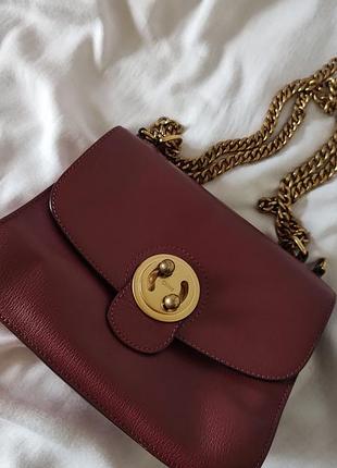 Шкіра шкіряна сумка бордова  chloe