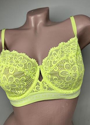 Бюстгальтер кружевний мереживний marks&spencer by boutique мяка чашечка салатовий 70b, 70d, 70e, 80b