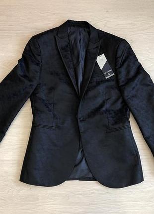 Жакардовий смокінг піджак skinny fit, next, 38r